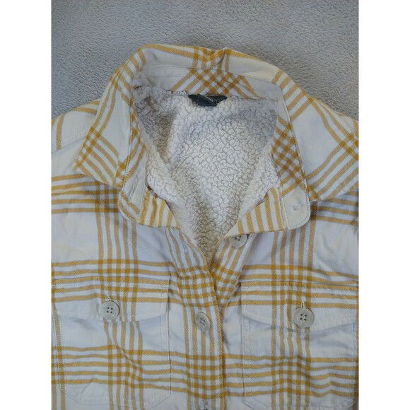 Eddie Bauer Shacket Women's Medium Plaid Sherpa Lined Flannel Shirt Jacket - Picture 1 of 7